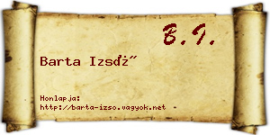 Barta Izsó névjegykártya